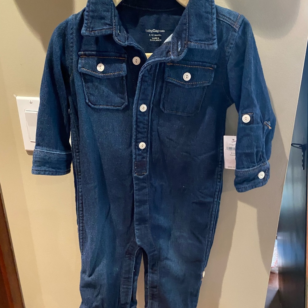 Baby denim one piece brand new w/ tags never worn